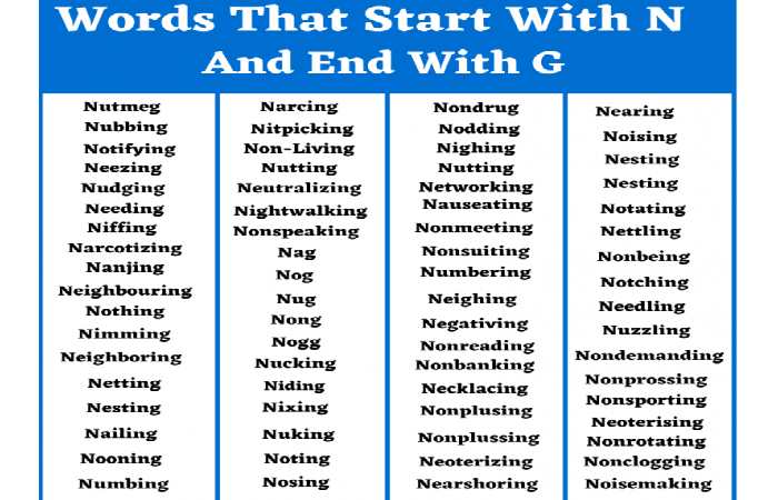 Words That Start With N And End With G